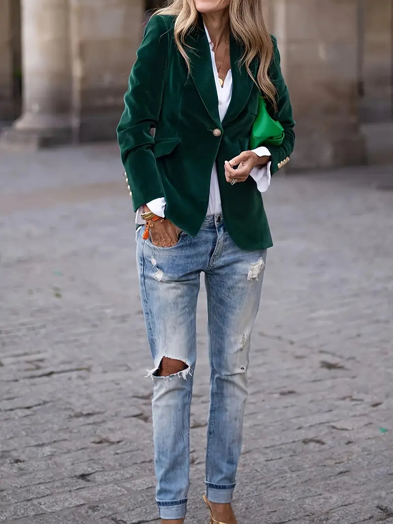 Astrid | Elegant Blazer i Blød Velour