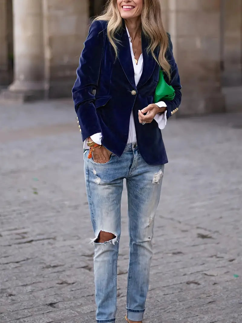 Astrid | Elegant Blazer i Blød Velour