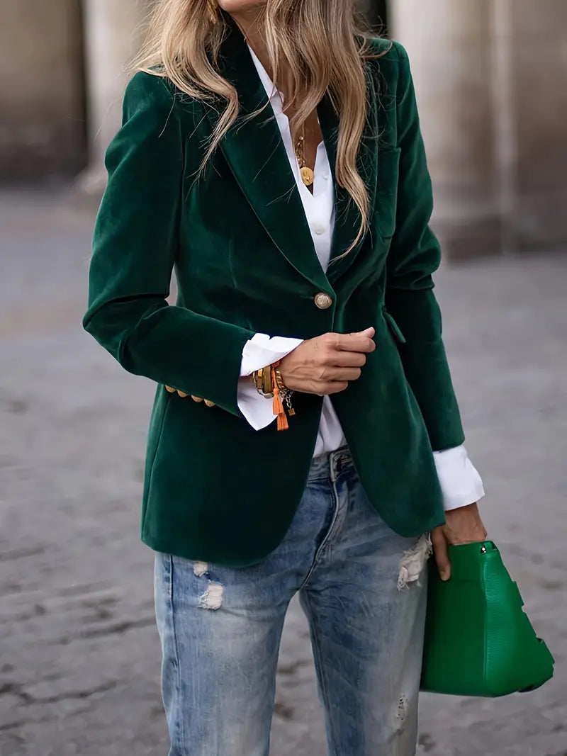 Astrid | Elegant Blazer i Blød Velour