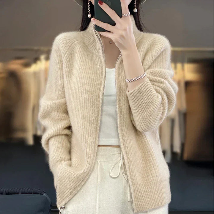 Beate | Kvinders Vinter Zip-Up Cardigan