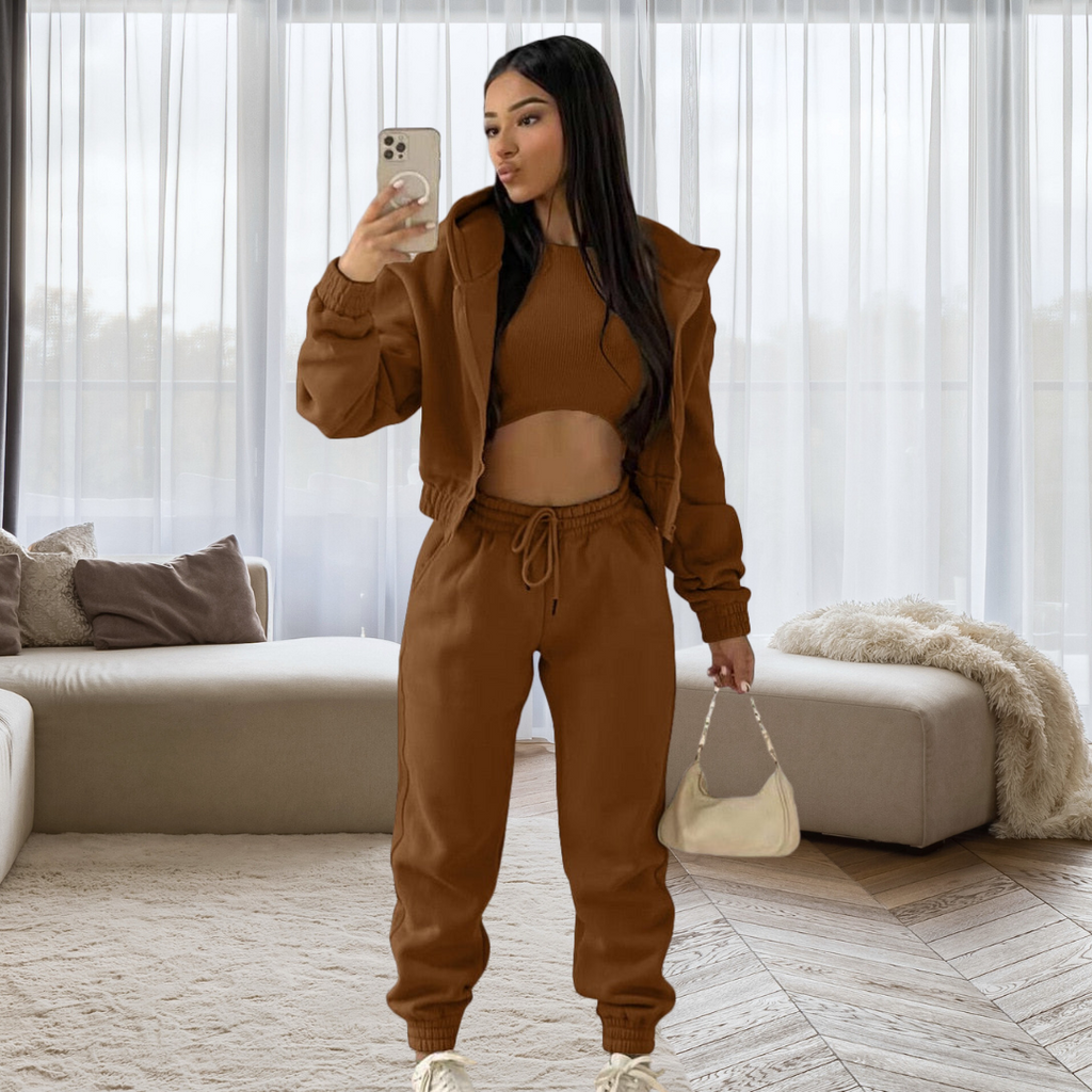 Gabriella | Kvinders Afslappet Pasform Hættetrøje og Jogging Sæt