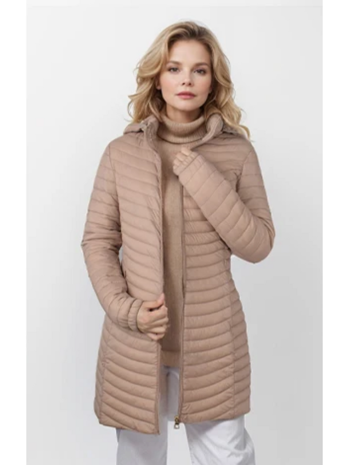 Lizette | Vinter Kvinders Dynejakke med Hætte og Lynlås