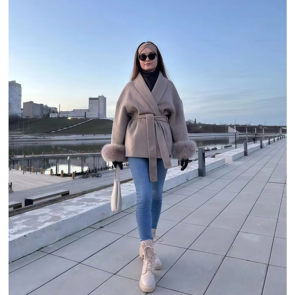 Blanka | Kvinders Hyggelig Langærmet Frakke med Bælte