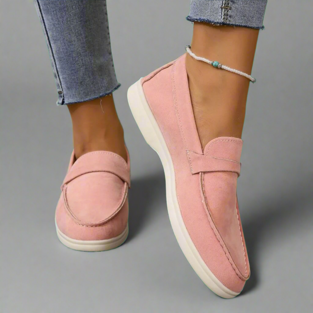 Hannah | Håndlavede Suede Mokkasiner med Stilfuldt Design