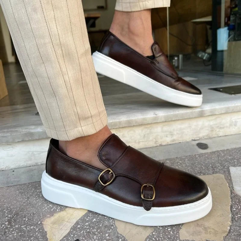 Richard | Herre Læder Slip-On Sko med Spænder