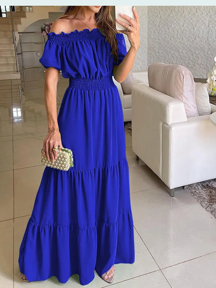 Isabella – Elegant Off-Shoulder Maxi Kjole