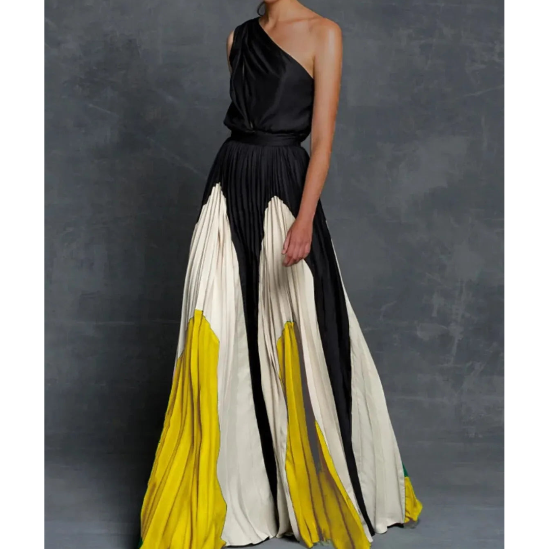 Klara | Dame Plisseret One-Shoulder Maxi-Kjole