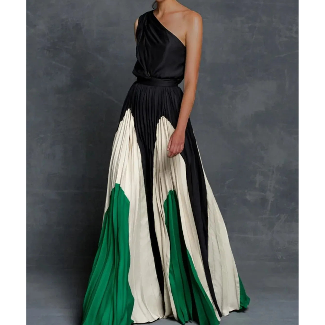 Klara | Dame Plisseret One-Shoulder Maxi-Kjole