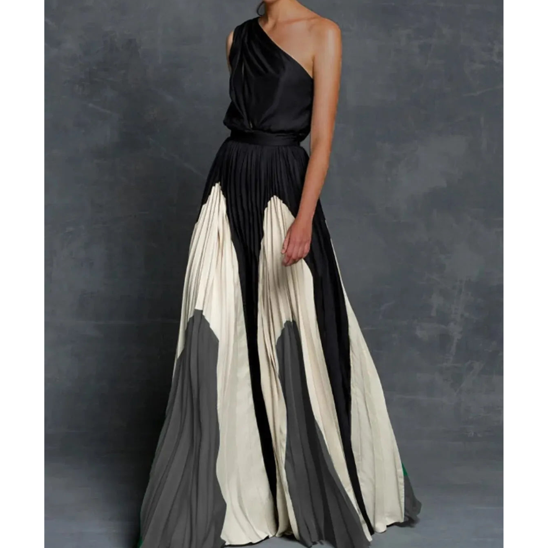 Klara | Dame Plisseret One-Shoulder Maxi-Kjole