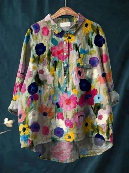 Lia – Blomstret Skjortebluse