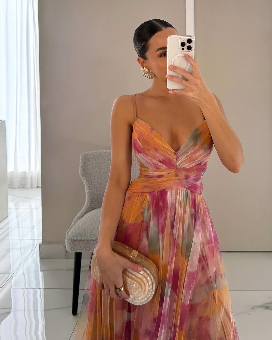 Frederika – Elegant Maxi Kjole med Romantisk Blomsterprint