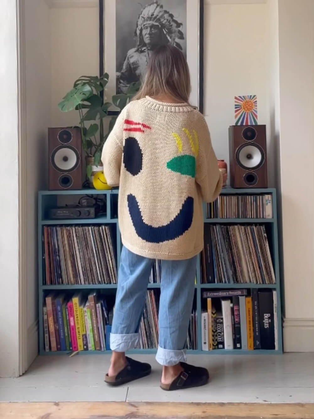 Birthe | Dame Vinter Casual Pullover med Smile-Print