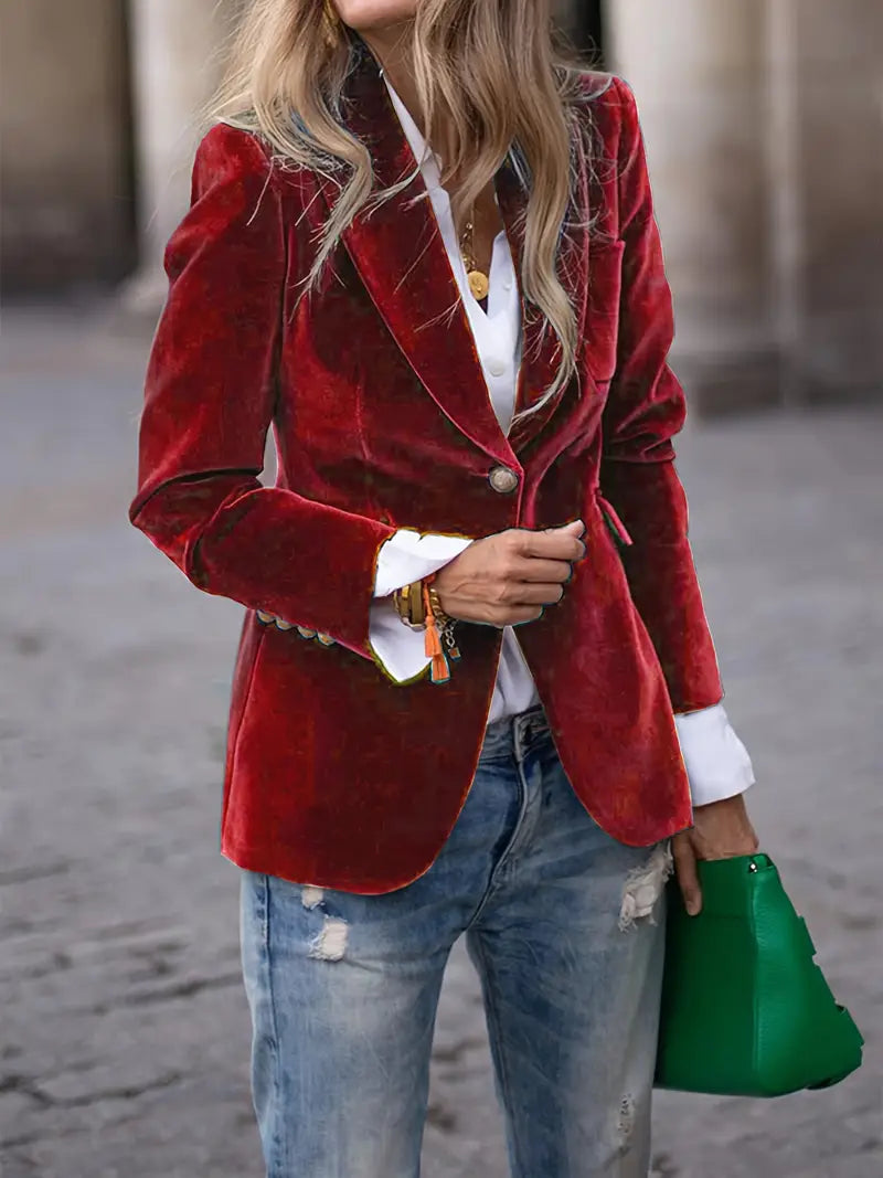 Astrid | Elegant Blazer i Blød Velour