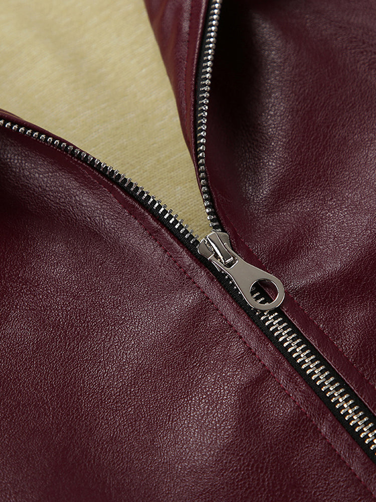 Alette | Moderigtig Læder Bikerjakke med Lynlås Dame