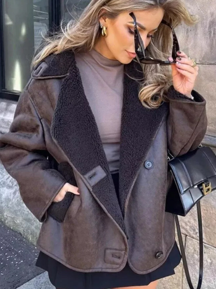 Agnete | Smart Imiteret Læder Pelsfrakke Dame