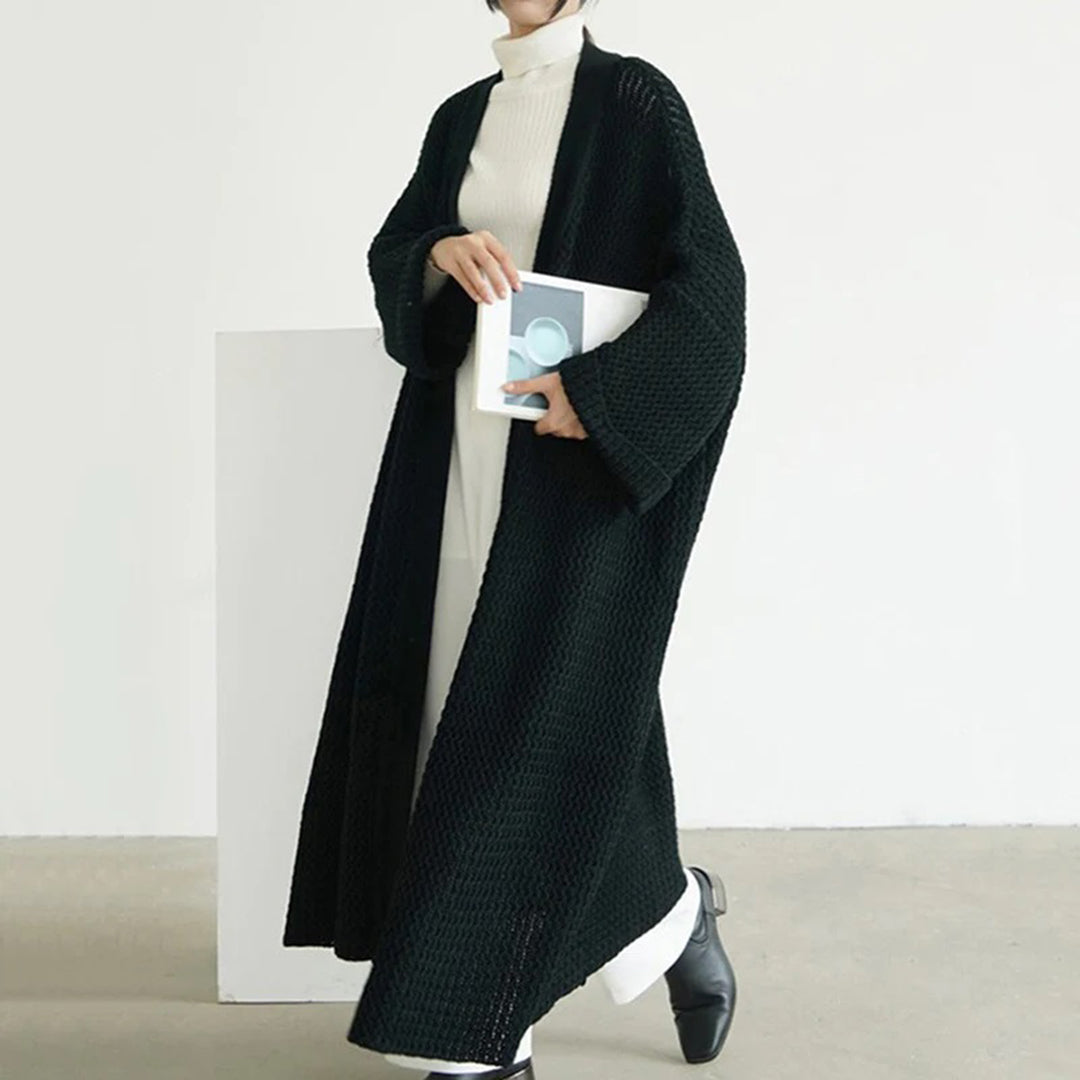 Janina | Grovstrikket Cardigan til Kvinder Lag-på-Lag