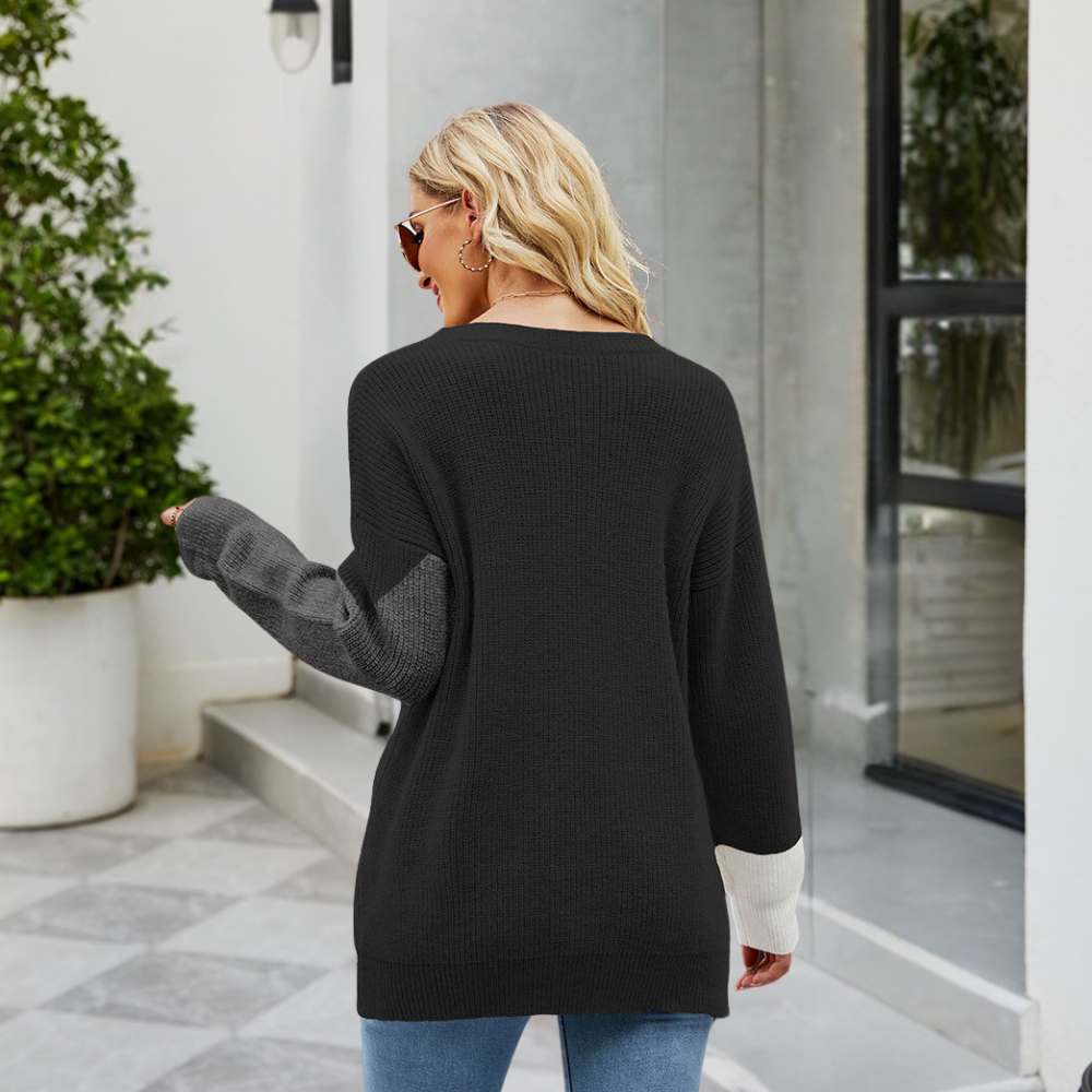Kamilla | Dame Vinter Farveblok Sweater