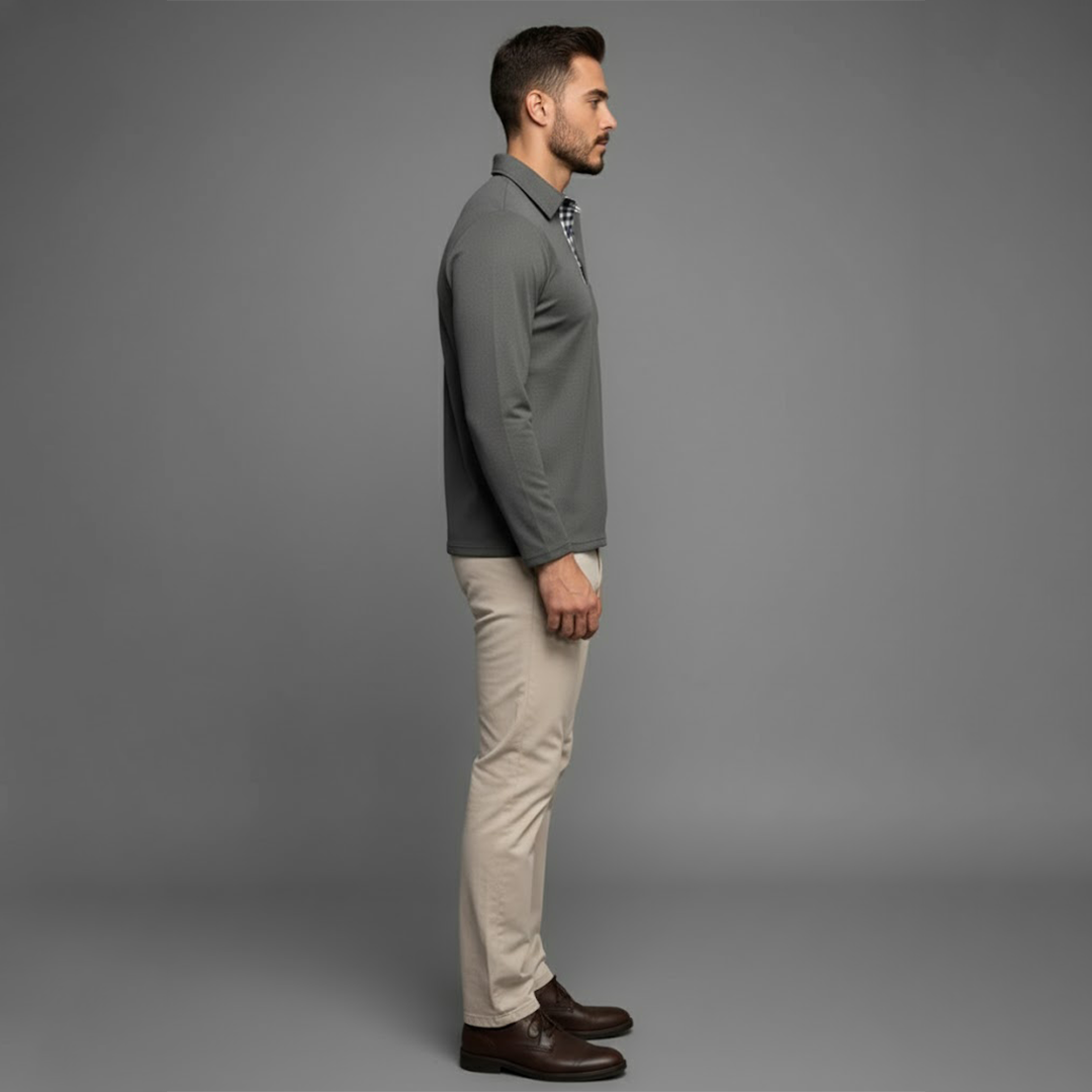 Kaj | Herres langærmede vinterpolo-shirt