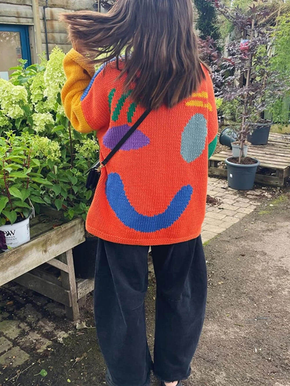 Birthe | Dame Vinter Casual Pullover med Smile-Print