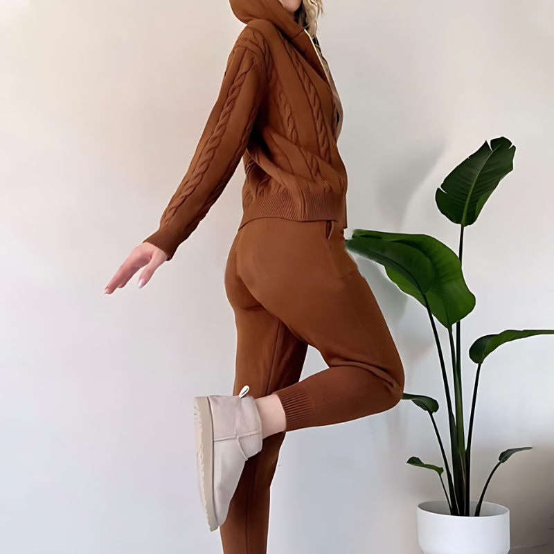 Jytte | Damernes Vinter Tracksuit Sæt med Hætte