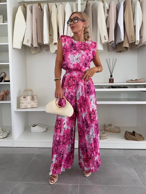 Anna | Chic Kvinders Sæt med Plisserede Bukser og Top