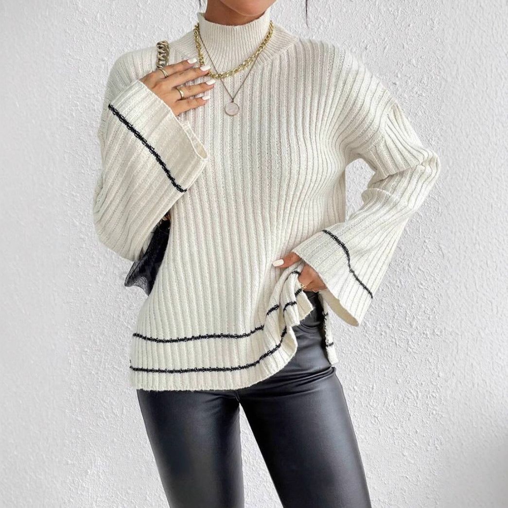Shirin | Kvinders Ribstrikket Højhalset Sweater