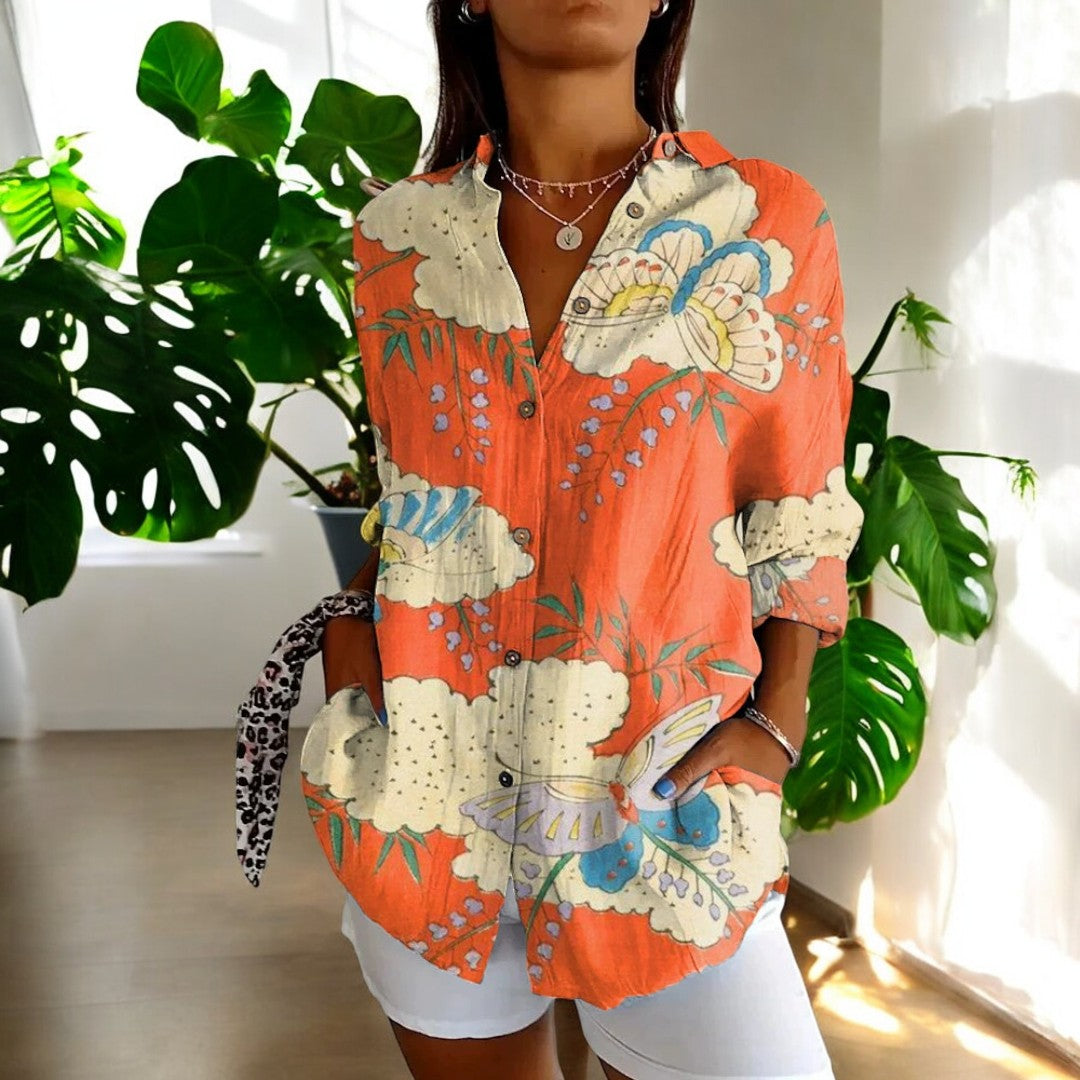 Emilie Vintage Bluse – Tidløs Blomsterprint Til Sommeren