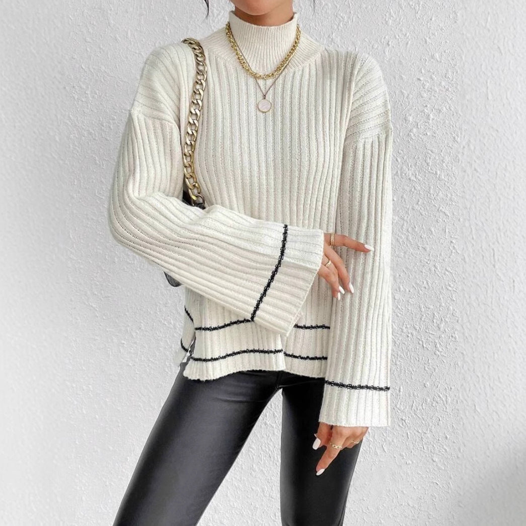 Shirin | Kvinders Ribstrikket Højhalset Sweater