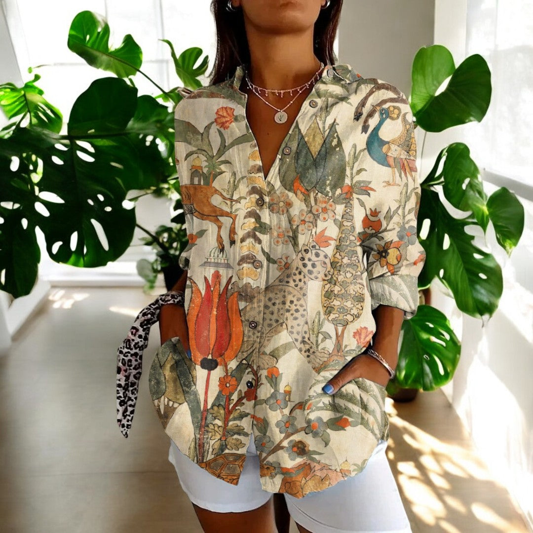 Emilie Vintage Bluse – Tidløs Blomsterprint Til Sommeren