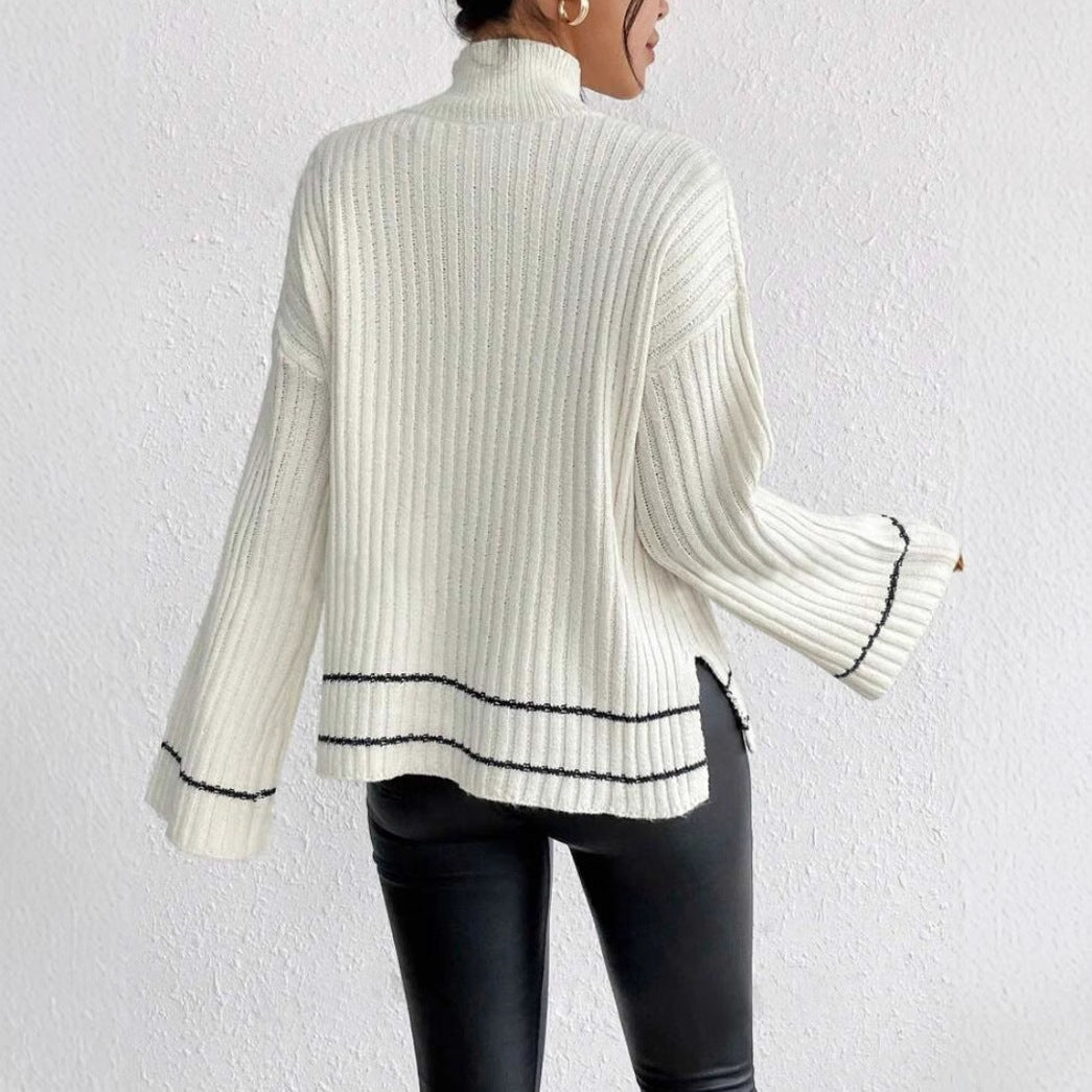 Shirin | Kvinders Ribstrikket Højhalset Sweater