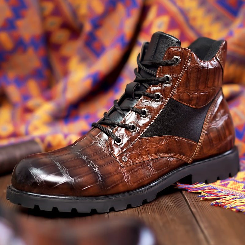 Rendell Crocodile Leather Boots