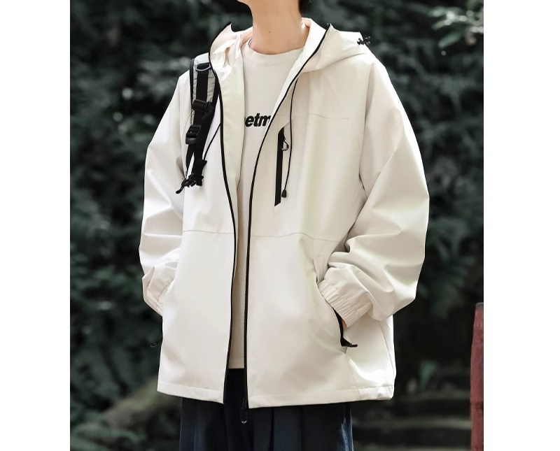 Laurits | Mænds Langærmet Jakke med Hætte og Lynlås foran