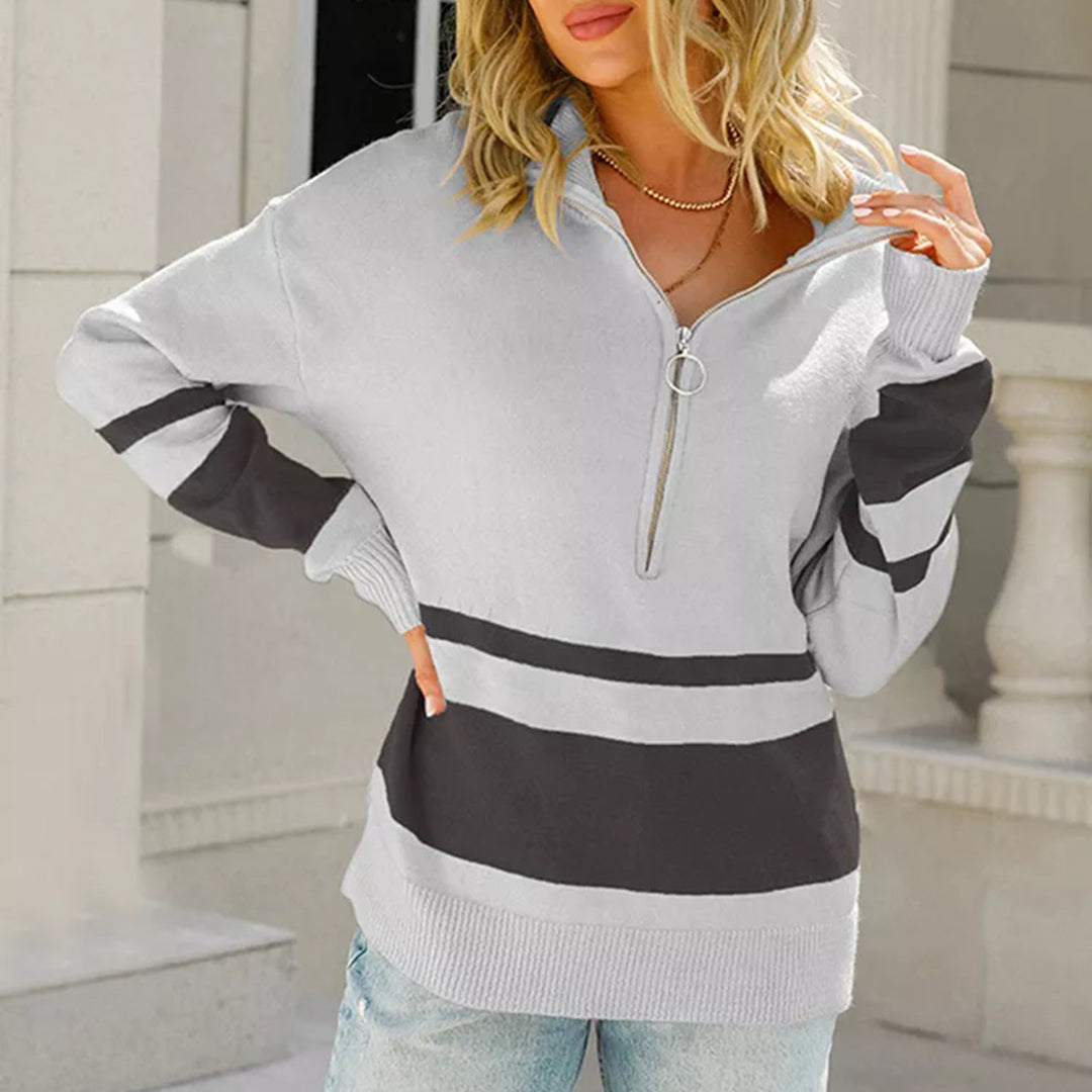 Lovise | Dame Afslappet Pasform Stribet Sweater