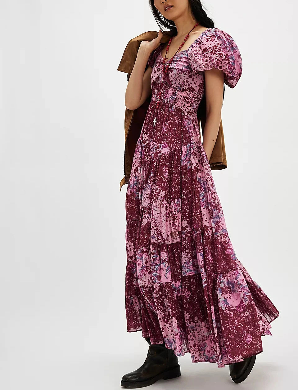 Blomstret Chiffon Maxi Kjole – En Drøm Af Boho Stil