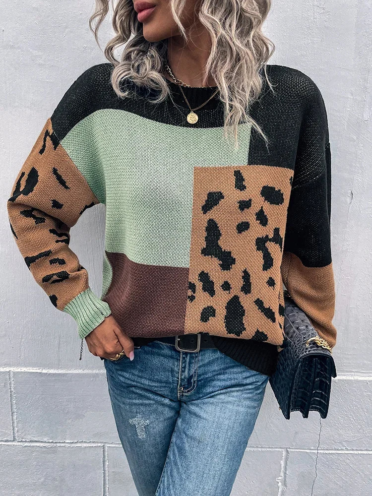 Koldvind | Patchwork Leopard Vintage Sweatshirt