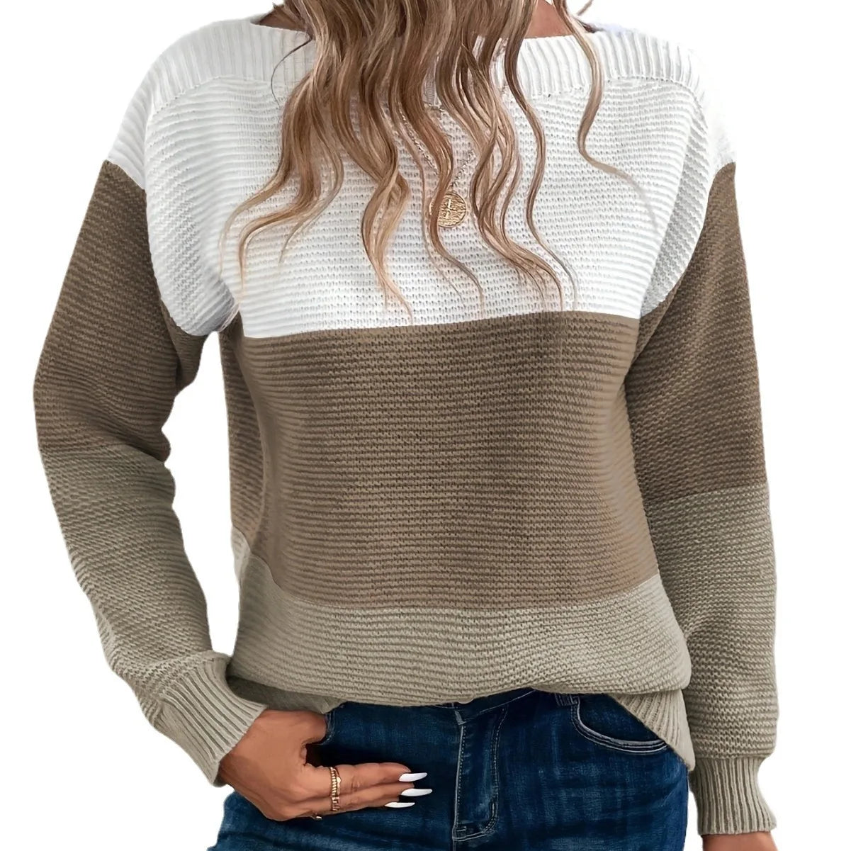 Midsommer | Elegant trøje med tri-color patchwork