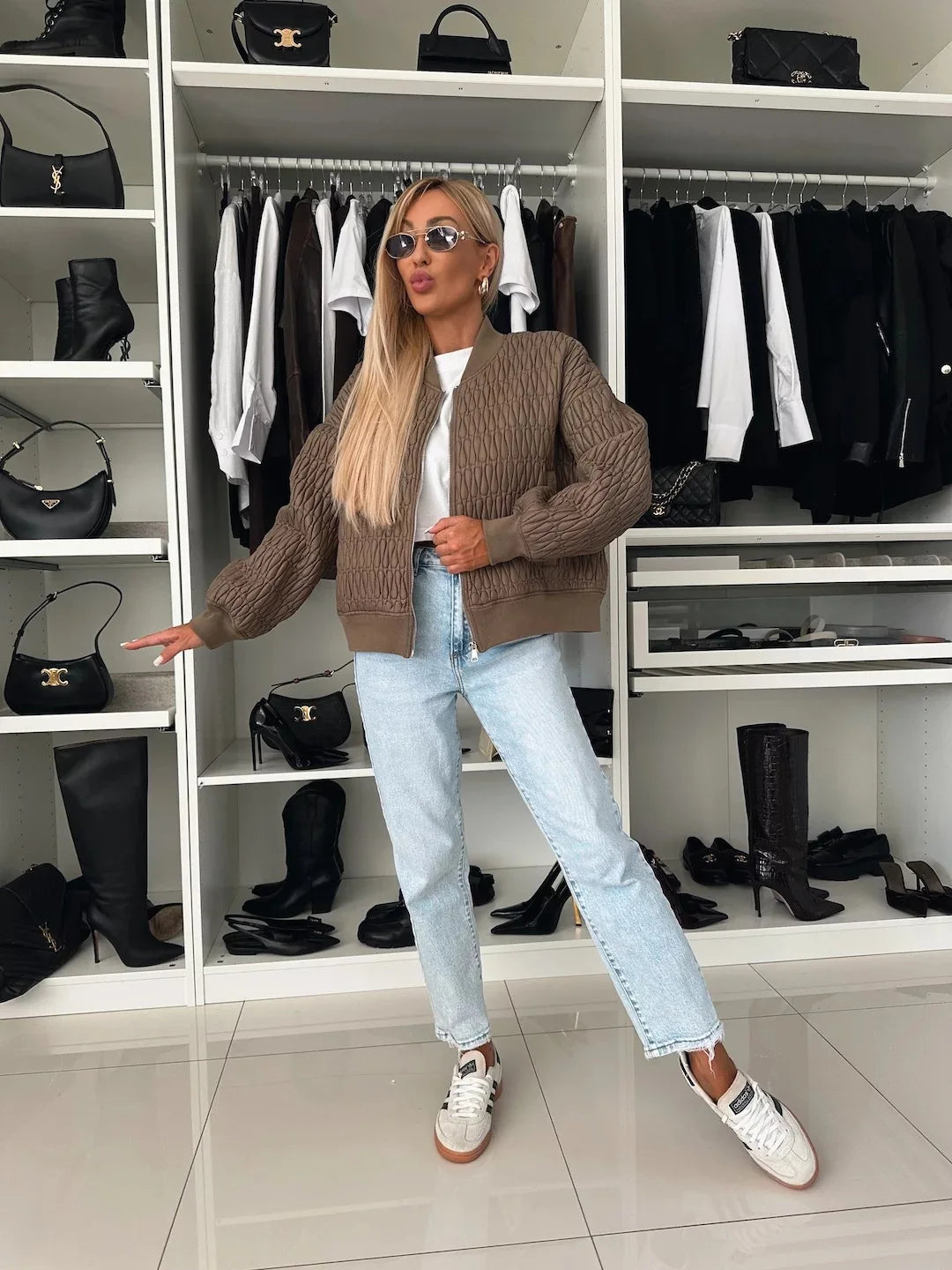 Inger | Kvinders Trendy Kort Cream Casual Jakke