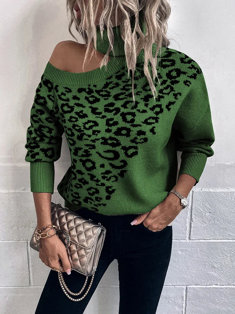Edda | Leopardtrøje med Faldende Skuldre