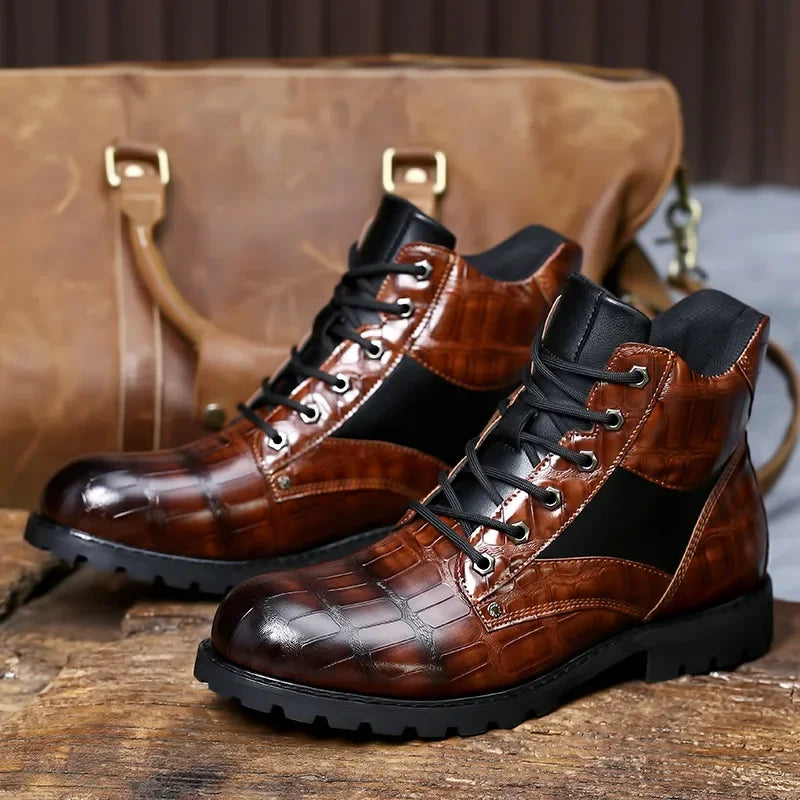 Rendell Crocodile Leather Boots