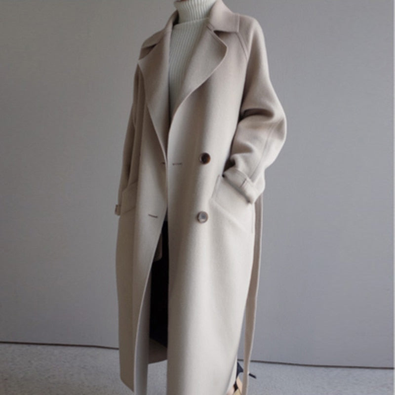 Novalie | Dame Elegant Dobbeltradet Trenchcoat