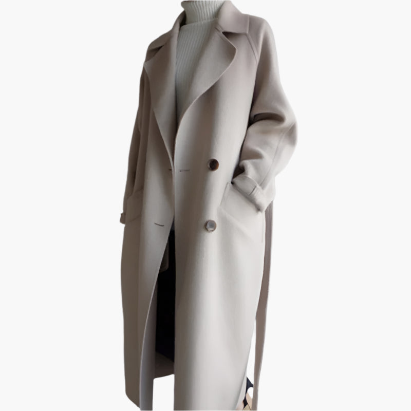 Annemarie | Kvinder Minimalistisk Oversized Lang Trenchcoat