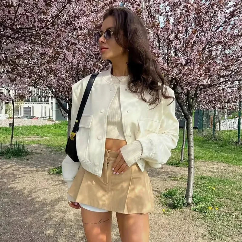 Johanne | Kvinders Kort Casual Jakke med Frontlomme