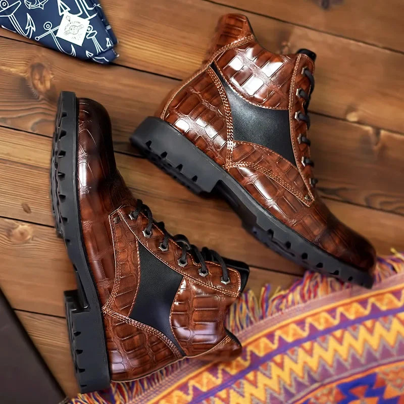 Rendell Crocodile Leather Boots