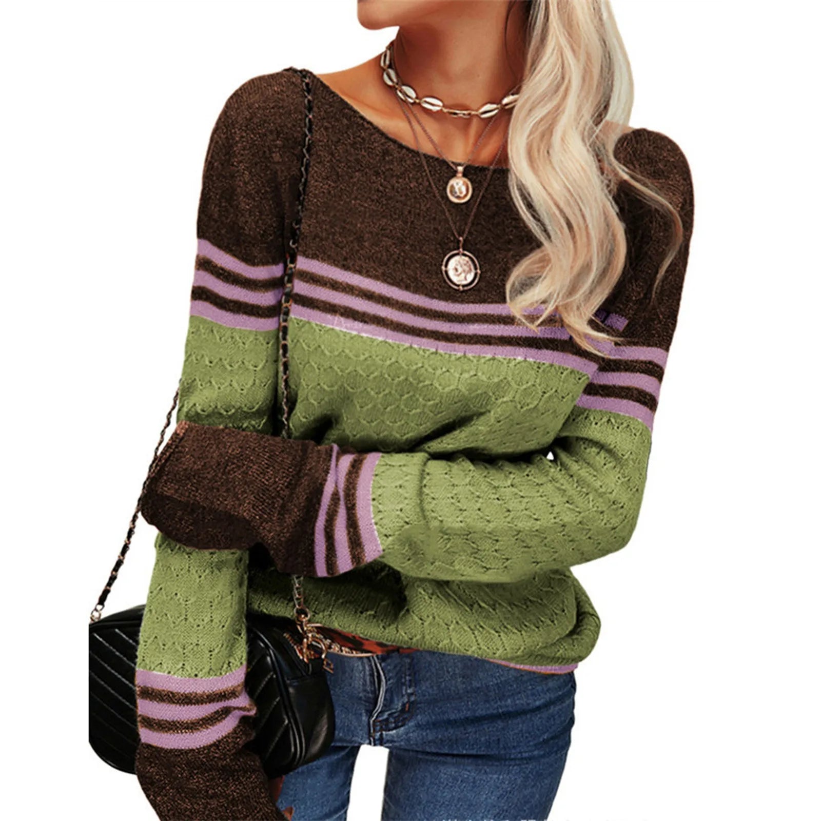 Vand | Casual Strikket T-shirt med Striber