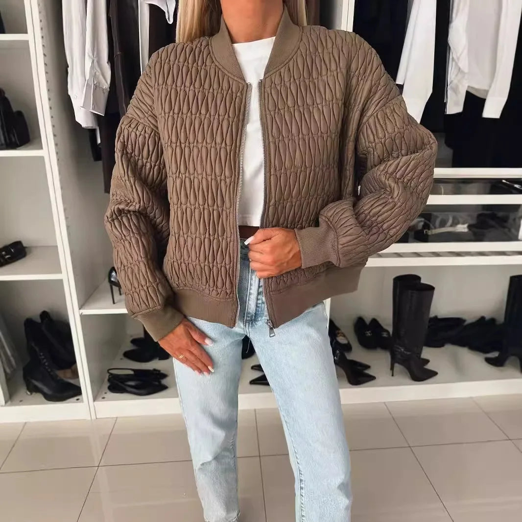 Inger | Kvinders Trendy Kort Cream Casual Jakke