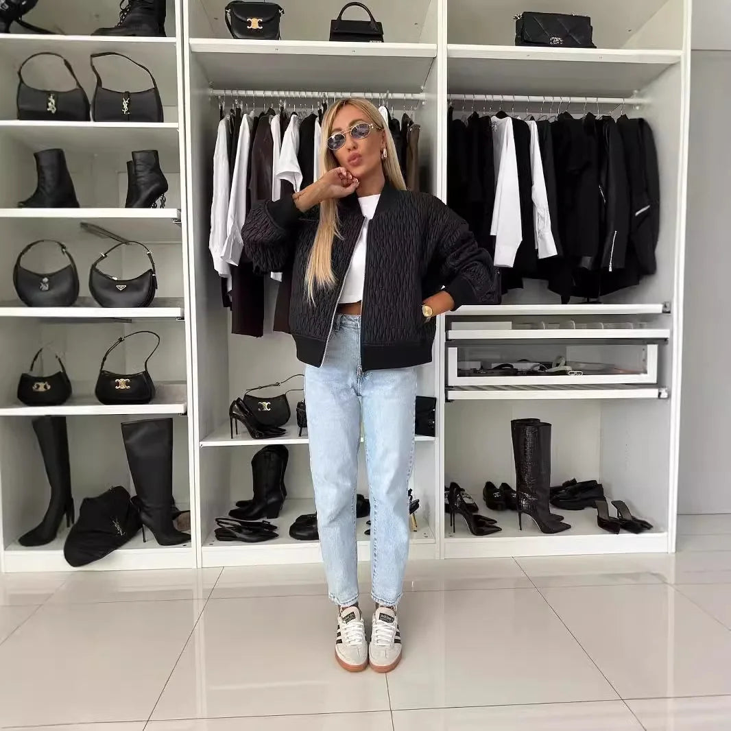 Inger | Kvinders Trendy Kort Cream Casual Jakke