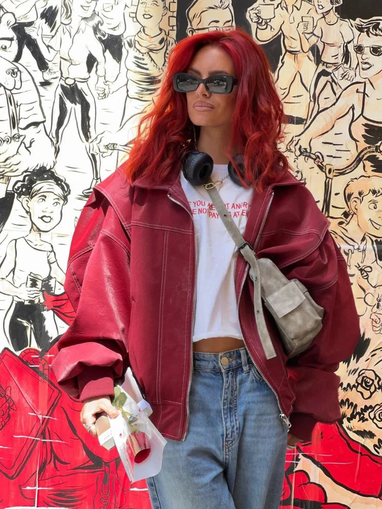 Susie | Kvinders Oversized Streetwear Jakke med Lynlås