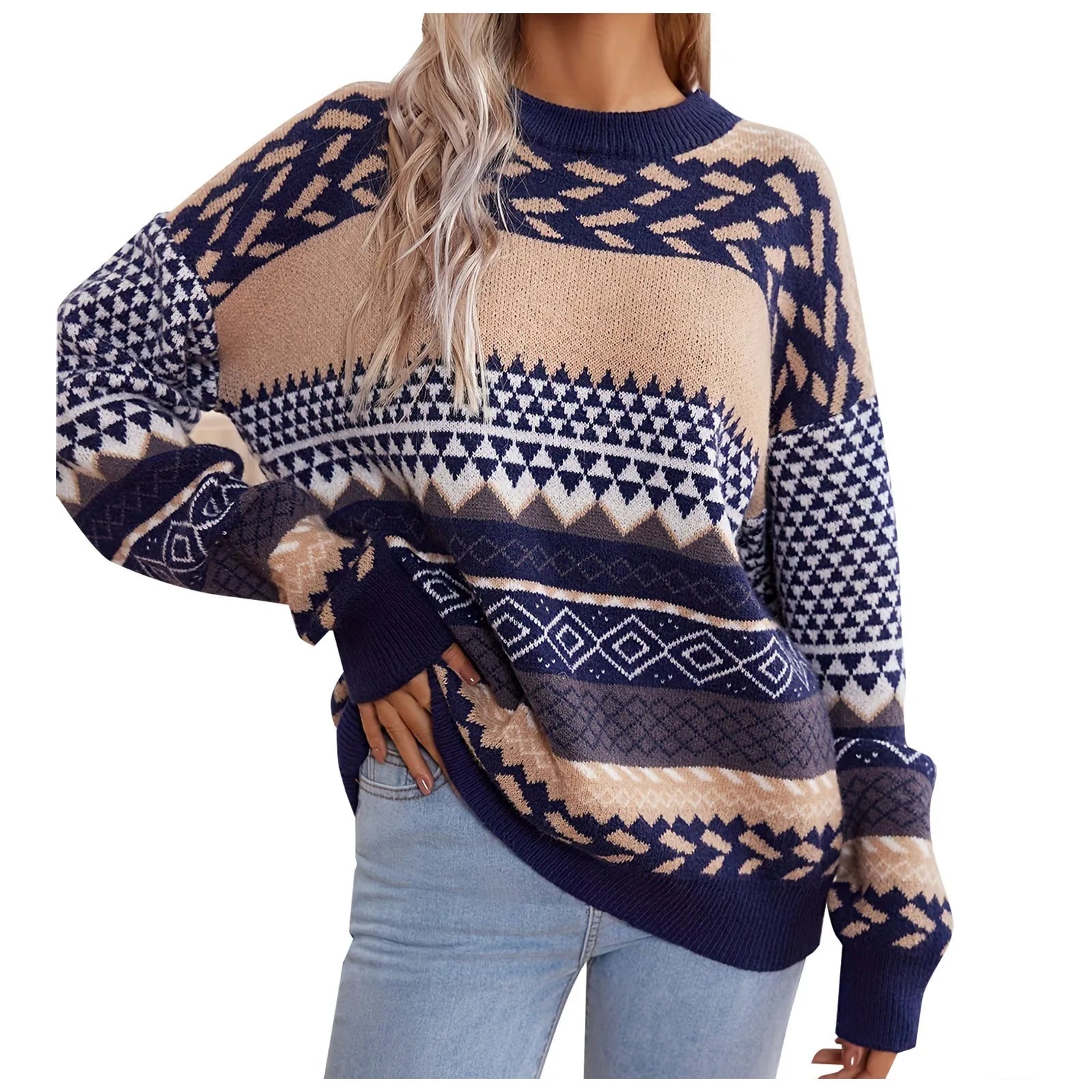 Tundra | Retro Strikket Trøje med Kontrast