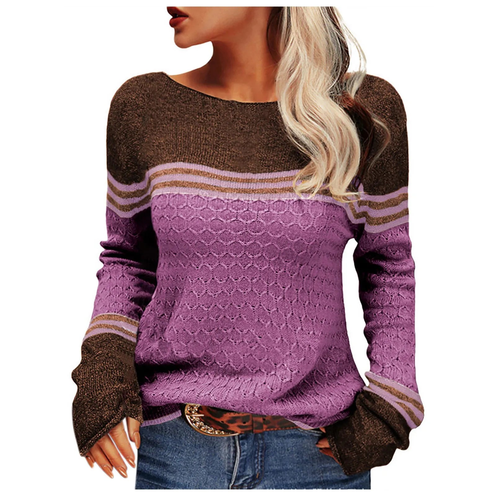 Vand | Casual Strikket T-shirt med Striber