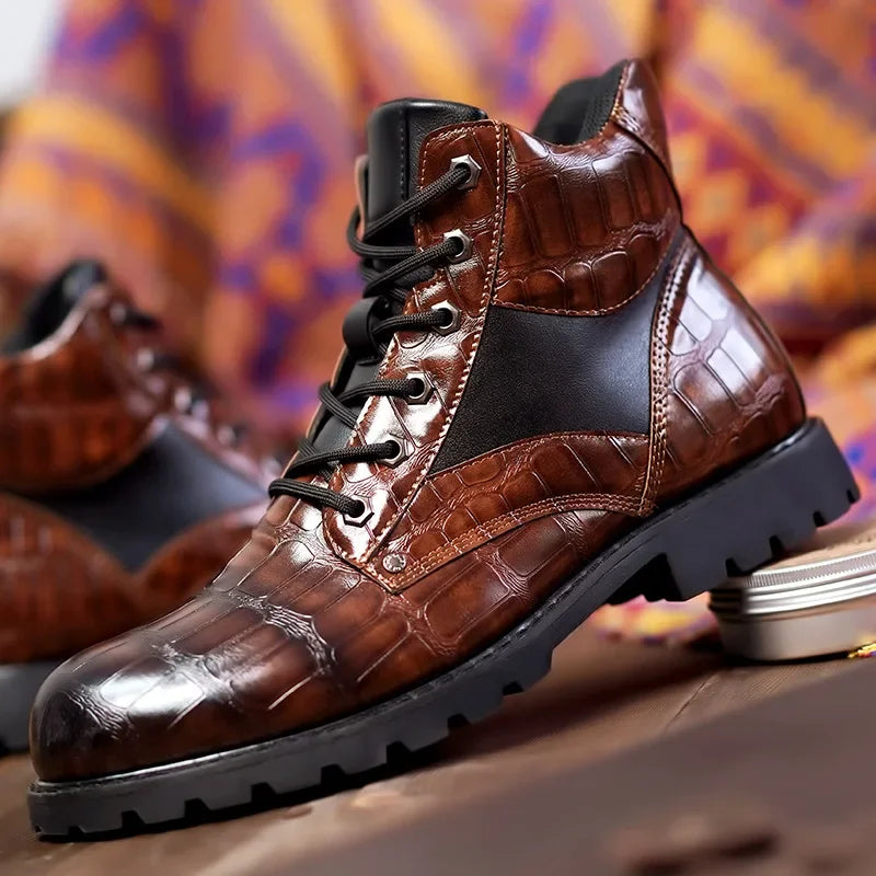 Rendell Crocodile Leather Boots